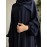 3pcs Traditional Middle Eastern Abaya Dress Set - Long Sleeve, Belted Waist, Solid Color, Non-Stretch Fabric, Spring/Summer/Fall Wear, Includes Cardigan, Dress, and Headscarf, Cultural Attire|Traditional Attire|Belted Waist Dress