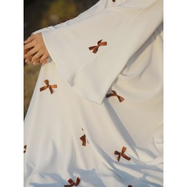 [Butterfly Bow Abayas Set] Elegant Butterfly Bow Abayas Set - Long Robe Dress and Headscarf