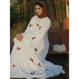 [Butterfly Bow Abayas Set] Elegant Butterfly Bow Abayas Set - Long Robe Dress and Headscarf