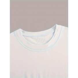 Women's Empowerment Spanish Letter Print T-Shirt - Short Sleeve Crew Neck Casual Top with Bold 