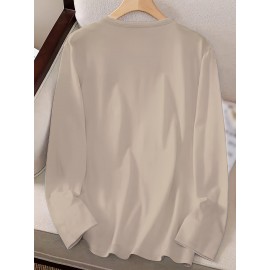 Women'S Long Sleeve Crew Neck T-Shirt with 