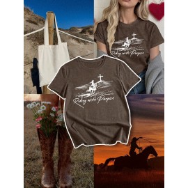 [Inspirational T-Shirt] Comfortable Polyester Women's Inspirational Christian T-Shirt | 