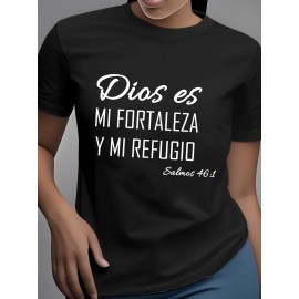 Women'S Black T-Shirt with Inspirational Biblical Verse 