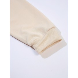 Women'S Casual Crew Neck Sweatshirt, Polyester Knit Fabric, 260gsm, with 