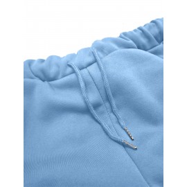 Women's Fashion Casual Letter Print Set - Premium Autumn/Winter Trendy Youthful Fleece Hoodie and Jogger Pants Two-Piece Outfit, Versatile Hooded Suit for Women, Ideal Gift Choice