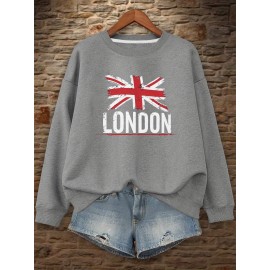 Teediy Union Jack Flag And LONDON Women'S Sweatshirt